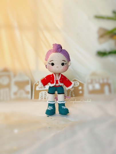 Crochet doll pattern | Purple hair Kpop girl | PDF Pattern in English only