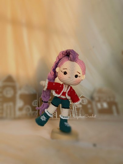 Crochet doll pattern | Purple hair Kpop girl | PDF Pattern in English only
