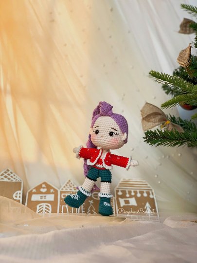 Crochet doll pattern | Purple hair Kpop girl | PDF Pattern in English only
