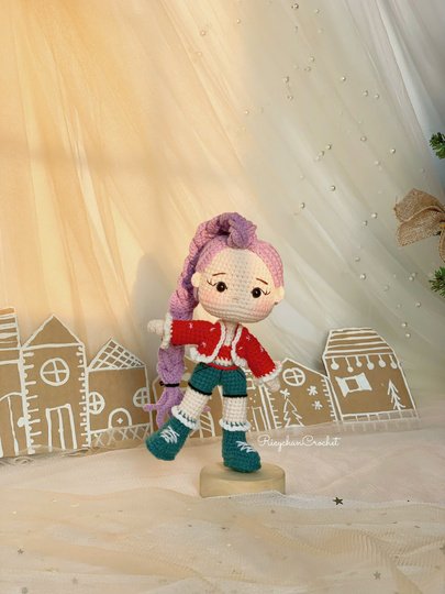 Crochet doll pattern | Purple hair Kpop girl | PDF Pattern in English only