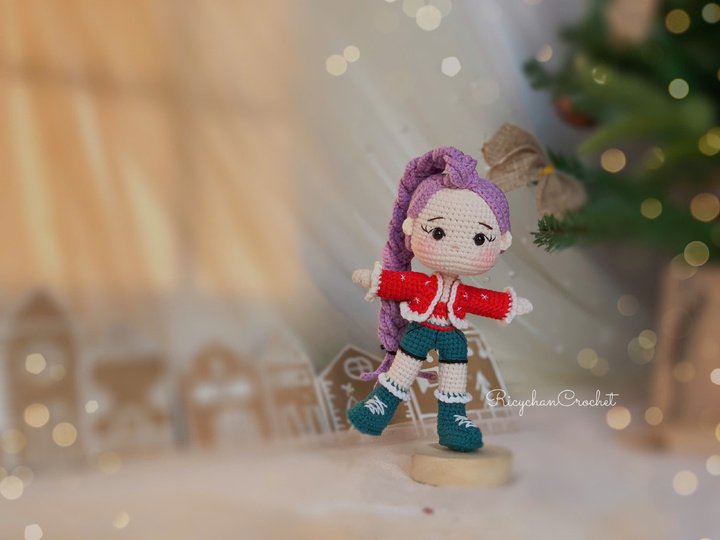 Crochet doll pattern | Purple hair Kpop girl | PDF Pattern in English only