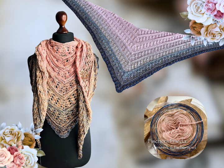 Vintage Grace-Häkelanleitung für ein flaches Dreieckstuch