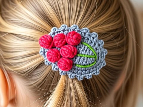 Crochet Grapes Hair Clip Pattern PDF + Video Tutorial