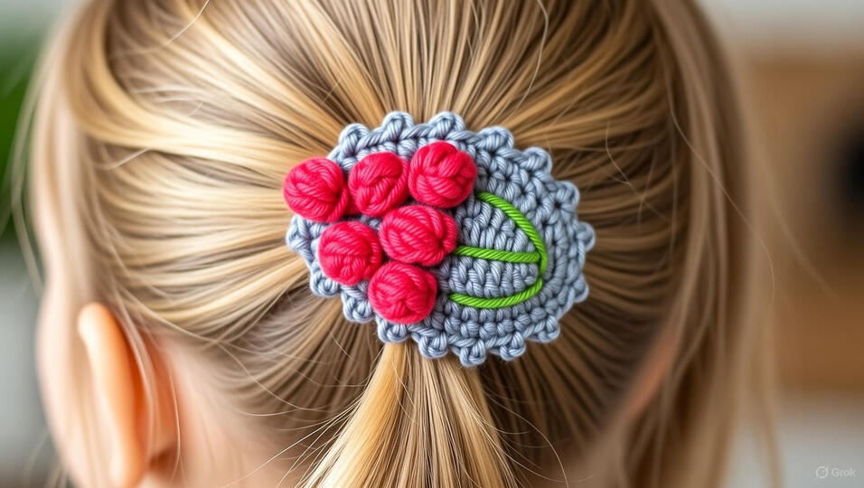 Crochet Grapes Hair Clip Pattern PDF + Video Tutorial