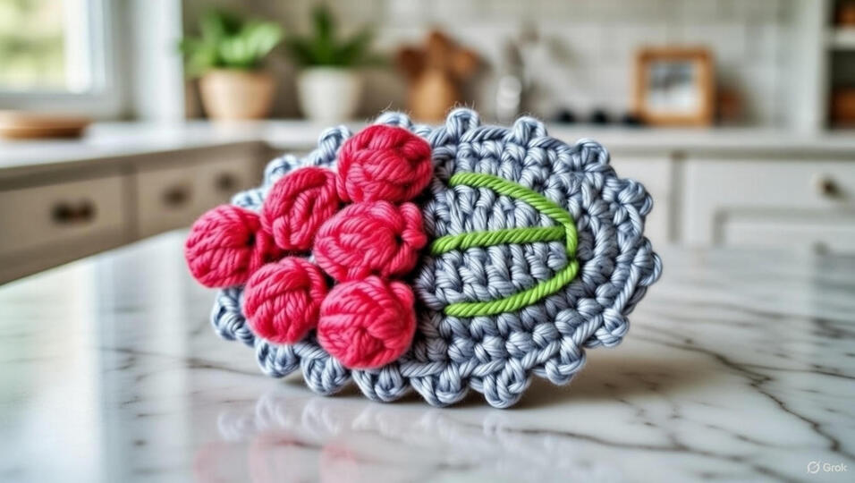 Crochet Grapes Hair Clip Pattern PDF + Video Tutorial