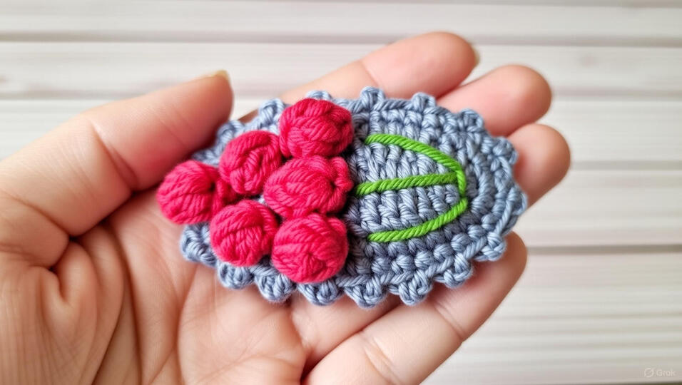 Crochet Grapes Hair Clip Pattern PDF + Video Tutorial