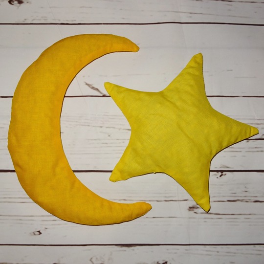 Kissen SET nähen 2 Gr. Frosch Mond Herz Ginkgo Stern Blatt