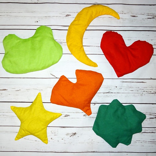 Kissen SET nähen 2 Gr. Frosch Mond Herz Ginkgo Stern Blatt