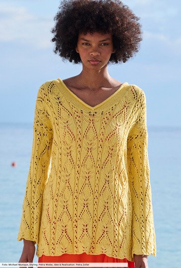 Hellgelber Longpulli