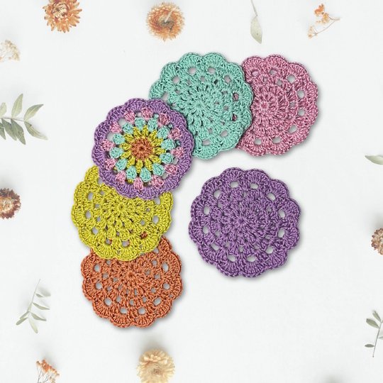 Coaster "Alea" Crochet Applique Crochet Pattern, easy and quick tutorial