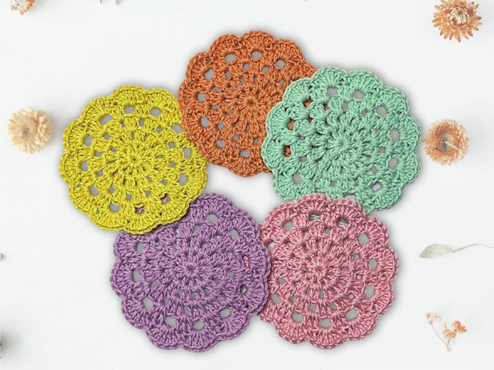 Coaster "Alea" Crochet Applique Crochet Pattern, easy and quick tutorial