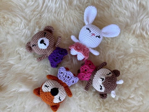 Mini Woodland Friends – Häkelanleitung für 4 kleine Waldtiere