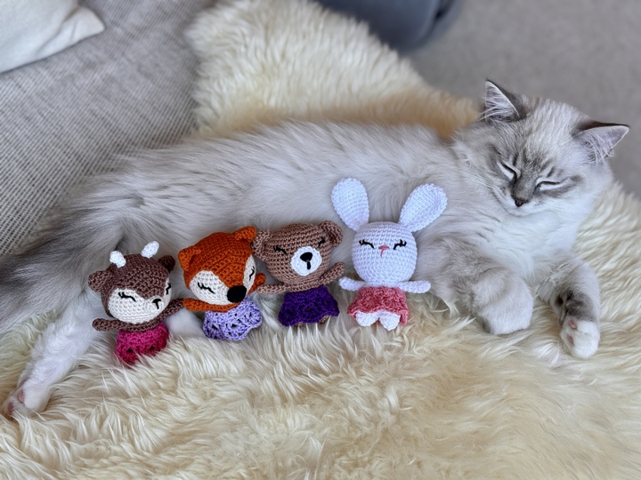 Mini Woodland Friends – Häkelanleitung für 4 kleine Waldtiere