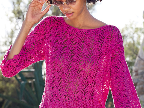 Ajourmusterpulli in Pink