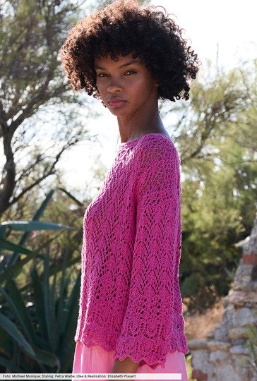 Ajourmusterpulli in Pink