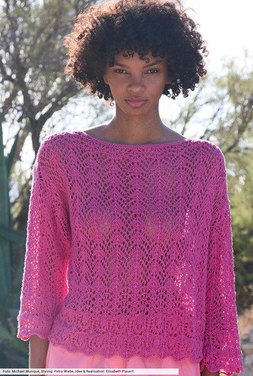 Ajourmusterpulli in Pink