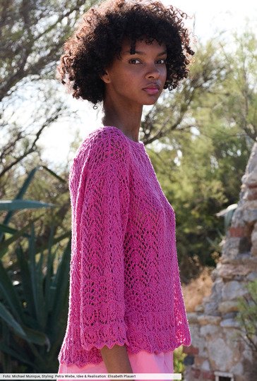 Ajourmusterpulli in Pink