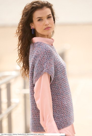 Pullunder mit Hebemaschenmuster