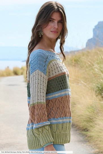 Streifenpulli im Mustermix