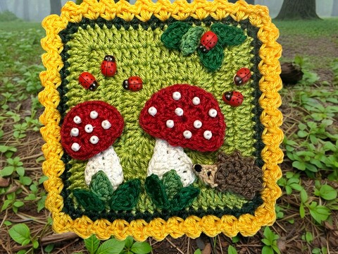 Granny Square Mushroom crochet