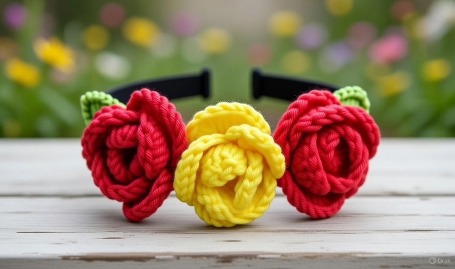 Crochet Flowers Headband Pattern PDF + Video Tutorial
