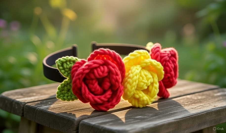 Crochet Flowers Headband Pattern PDF + Video Tutorial