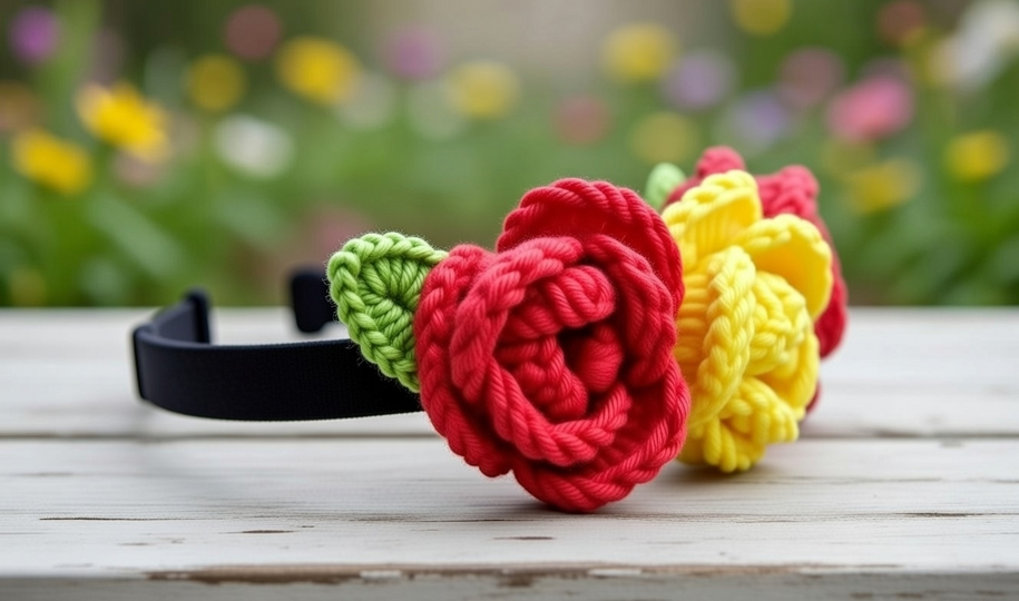 Crochet Flowers Headband Pattern PDF + Video Tutorial