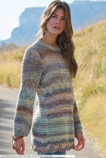 Longpulli aus Farbverlaufsgarn