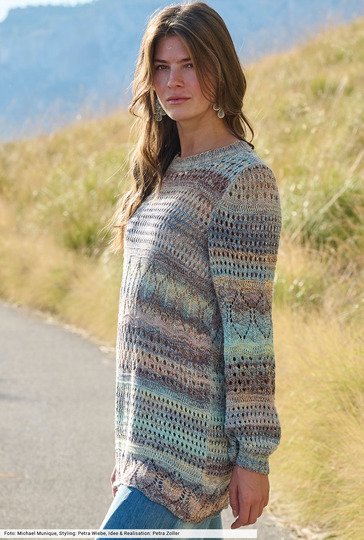 Longpulli aus Farbverlaufsgarn