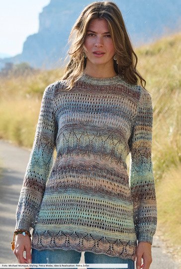 Longpulli aus Farbverlaufsgarn