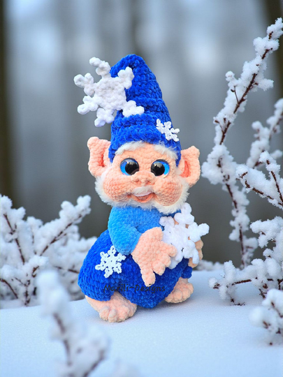 Häkelanleitung Erweiterungspaket Schneeflocken für Frosti Winterwichtel