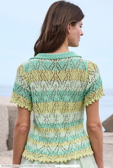 Streifenshirt mit Polokragen