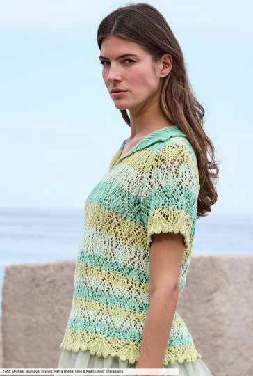 Streifenshirt mit Polokragen