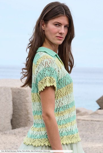 Streifenshirt mit Polokragen