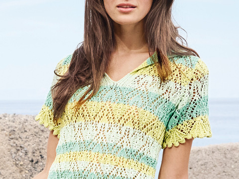 Streifenshirt mit Polokragen