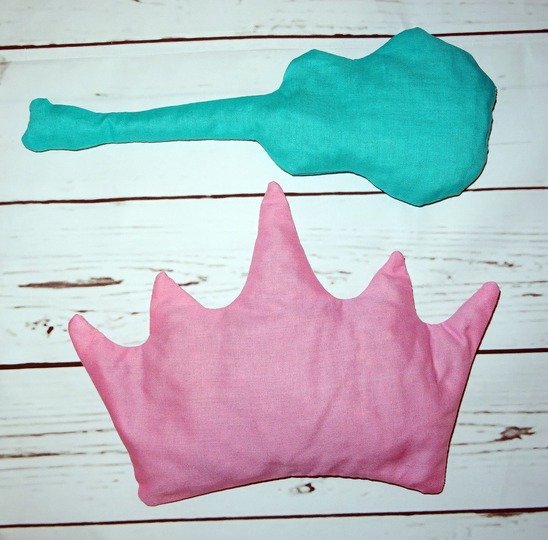 Kissen SET nähen 2 Gr. Gitarre Maus Wabe Einhorn Baum Krone