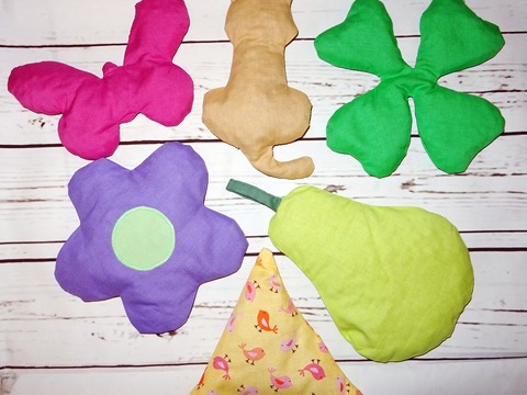 Kissen SET nähen 2 Gr. Schmetterling Katze Klee Blume Birne