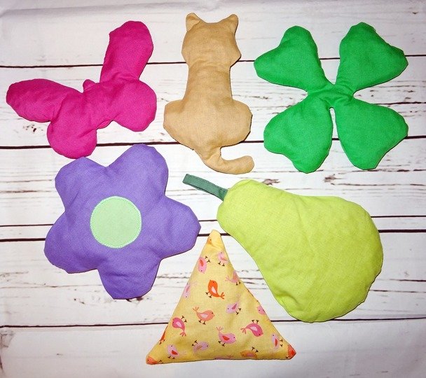 Kissen SET nähen 2 Gr. Schmetterling Katze Klee Blume Birne