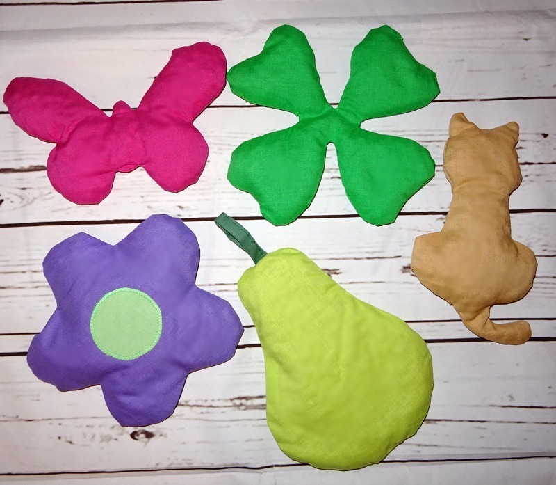 Kissen SET nähen 2 Gr. Schmetterling Katze Klee Blume Birne - Bild 5