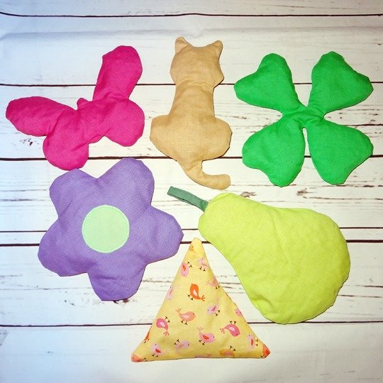 Kissen SET nähen 2 Gr. Schmetterling Katze Klee Blume Birne