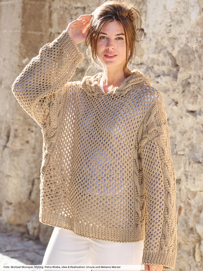 Hoody mit Netzstrukturen