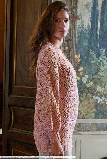 Pulli im Rauten-Ajourmuster