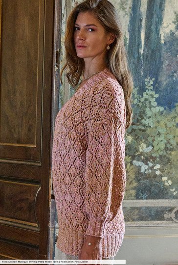 Pulli im Rauten-Ajourmuster