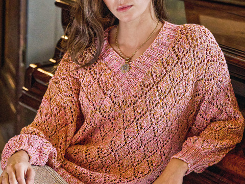 Pulli im Rauten-Ajourmuster