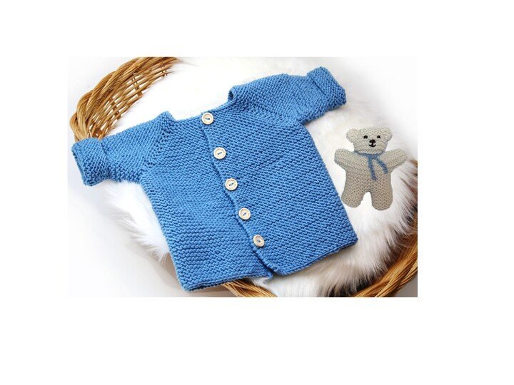 Baby-Jacke-Cardigan-Raglan Muster |0-12 Monate, No. 025