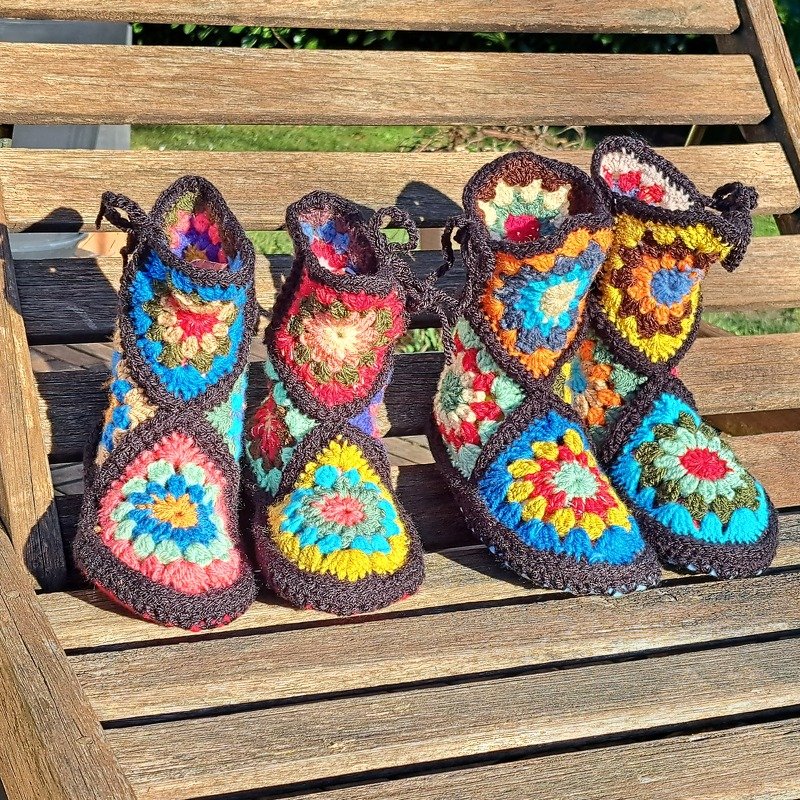 CROCHET PATTERN * KIDS SLiPPERS * BOOTS * - HeXagon * Use leftovers, scraps - Image 8