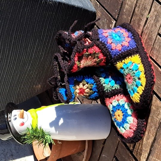 CROCHET PATTERN * KIDS SLiPPERS * BOOTS * - HeXagon * Use leftovers, scraps