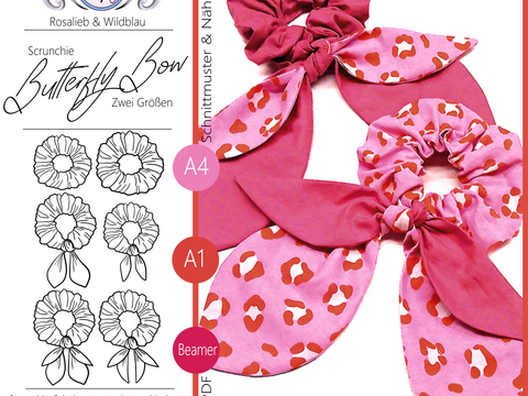 FreE-Book Scrunchie ButterflyBow zwei Größen