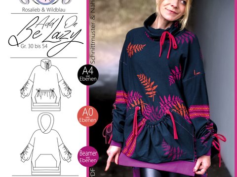 E-Book Schnittmuster BeLazy Addon Kragenpullover Gr. 30 bis 54