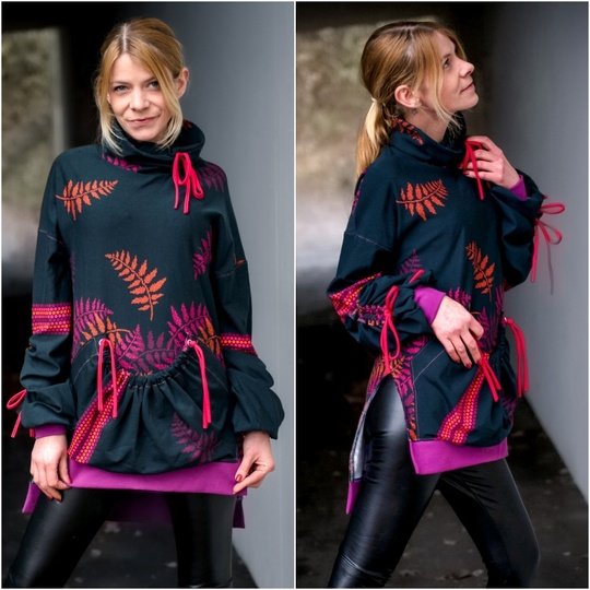 E-Book Schnittmuster BeLazy Addon Kragenpullover Gr. 30 bis 54